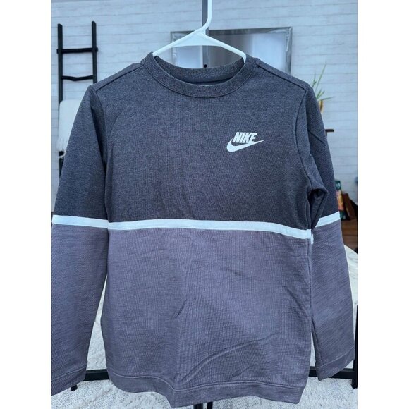 Nike Sportswear Advance 15 Crewneck Long Sleeve Gray T-Shirt Boys Size L - Picture 1 of 5